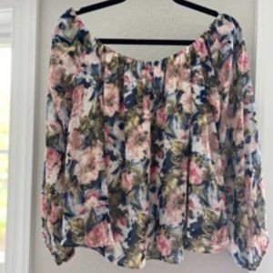 Floral, off the shoulder blouse